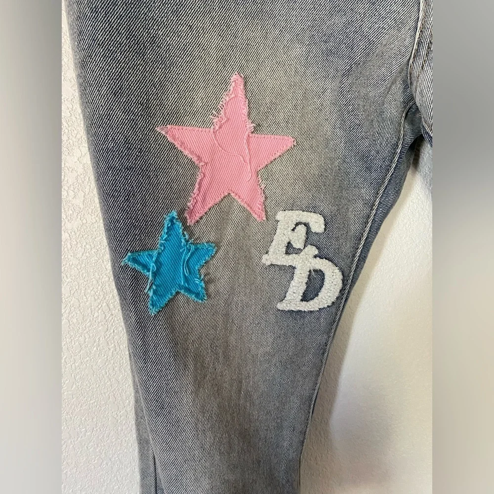 EVDR Straight  Patchwork Men Jeans